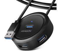 AXAGON HUE-P1AL, 4x USB 3.2 Gen 1 ROUND hub, micro USB napájecí konektor, kabel USB-A 1.2m