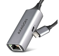 AXAGON ADE-TXPD, USB-C 3.2 Gen 1 - Gigabit Ethernet síťová karta, Asix AX88179, PD 100W, auto instal