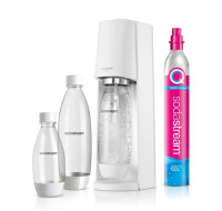 SodaStream Terra Megapack výrobník sody, mechanický, bombička s CO2, 3 láhve, bílá