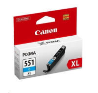 Canon CARTRIDGE CLI-551C XL azurová pro Pixma iP, Pixma iX, Pixma MG a Pixma MX 6850, 725x, 925, 8750 (695 str.)