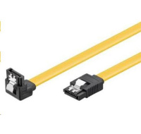 PREMIUMCORD 0,3m SATA 3.0 datový kabel 1.5GBs / 3GBs / 6GBs, kov.západka, 90°