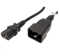 PREMIUMCORD Kabel síťový propojovací 230V 10A 1m, konektory IEC 320 C13 - IEC 320 C20