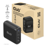 Club3D cestovní nabíječka 100W GAN technologie, 2xUSB-A a 2xUSB-C, PD 3.0 Support