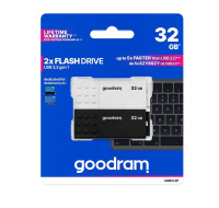 GOODRAM Flash Disk 2x32GB UME3, USB 3.0, bílá, černá