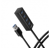 AXAGON HUE-M1AL, 4x USB 3.2 Gen 1 MINI hub, kovový, kabel USB-A 1.2m