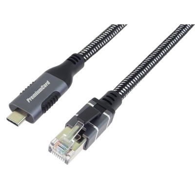 PremiumCord Ethernetový kabel USB-C na LAN RJ45 10/100/1000, 3m