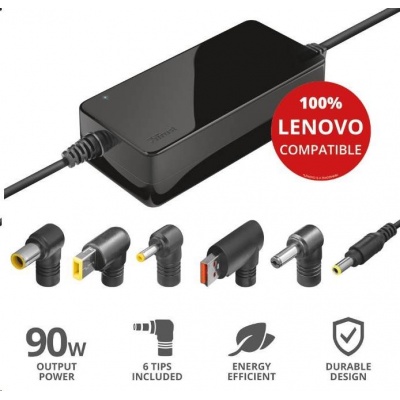 TRUST napájecí adaptér MAXO pro notebooky LENOVO 90W, vč. koncovek