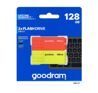 GOODRAM Flash Disk 2x128GB UME2, USB 2.0, červená, žlutá