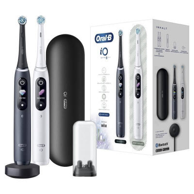 BAZAR - Oral-B iO8 Series Duo set zubních kartáčků, magnetický, displej, 6 režimů, tlakový senzor - pošk. obal