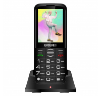 EVOLVEO EasyPhone XO, mobilní telefon pro seniory s nabíjecím stojánkem, černá