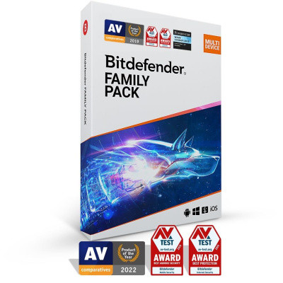 Bitdefender Family pack - 15 zařízení na 1 rok - elektronická licence do emailu