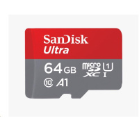 SanDisk MicroSDXC karta 64GB Ultra (140 MB/s, A1 Class 10 UHS-I) + adaptér