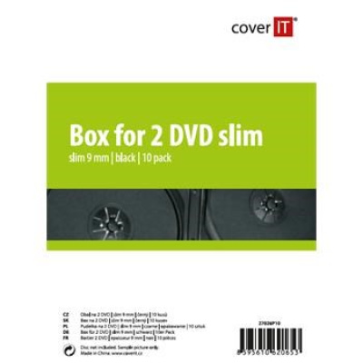 COVER IT obal na 2 DVD 9mm slim černý 10ks/bal