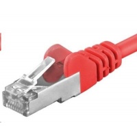 PREMIUMCORD Patch kabel CAT6a S-FTP, RJ45-RJ45, AWG 26/7 0,5m červená