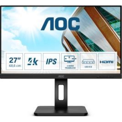 BAZAR - AOC MT IPS LCD WLED 27" U27P2CA - IPS panel, 3840x2160, 2xHDMI, DP. USB-C, USB, repro, pivot - Poškozený obal (K