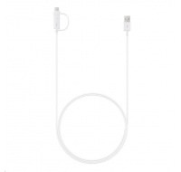 Samsung datový kabel EP-DG930DWE Combo, USB->USB-C/micro USB, 1,5 m, bílá (bulk)