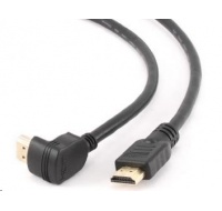 GEMBIRD Kabel HDMI - HDMI 1.8m, 90° konektor (v1.4, M/M, zlacené kontakty, úhlový, stíněný)