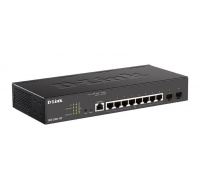 D-Link DGS-2000-10P Managed PoE switch, 8x GbE PoE+, 2x SFP, PoE 65W, fanless