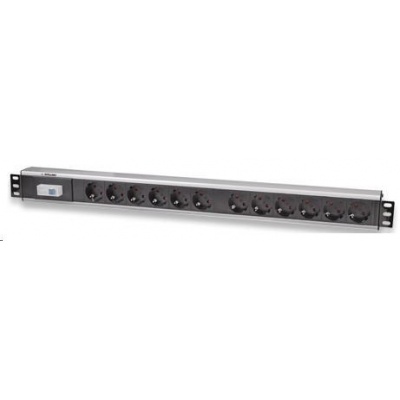 Intellinet Vertical Rackmount 12-Way Power Strip - German Type, rozvodný panel, 12x DE zásuvka, 1.6m kabel