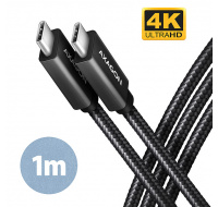 AXAGON BUCM32-CM10AB, SPEED+ kabel USB-C <-> USB-C, 1m, USB 20Gbps, PD 100W 5A, 4k HD, ALU, oplet, černý