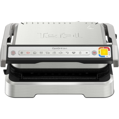 Tefal OptiGrill 2 v 1 GC772D30 Inox kontaktní gril, 2100 W, termostat, odkapávací nádobka, aplikace Tefal