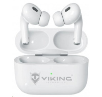 Viking bluetooth sluchátka s mikrofonem VPRORT, bílá