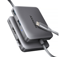 AXAGON HMC-5HL USB 5Gbps hub, 2x USB-A, HDMI 4k/60Hz, RJ-45 GLAN, PD 100W, kabel USB-C 20cm