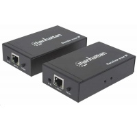 Manhattan HDMI rozdělovač, Extends 1080p Signal up to 120m with a Network Switch and Single Ethernet Cable, černá