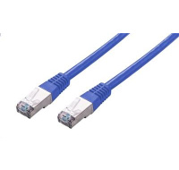 C-TECH kabel patchcord Cat5e, FTP, modrý, 1m