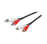 PREMIUMCORD Kabel prodlužovací audio 2x Cinch - 2x Cinch (RCA, M/F) 15m