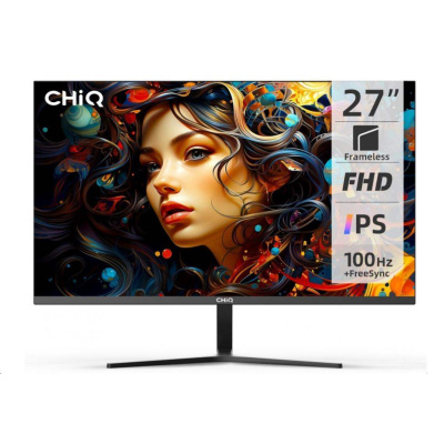 CHiQ 27" UltraSlim monitor 27F650R FHD, 100 Hz, Frameless, repro, černý