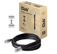 Club3D Kabel certifikovaný DisplayPort 1.4, HBR3, 8K60Hz (M/M), stříbrné koncovky, 4m, 24 AWG