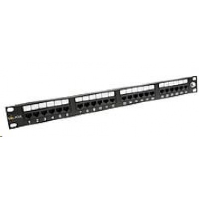 Solarix Patch panel 24 x RJ45 CAT6 UTP 350 MHz černý 1U SX24-6-UTP-BK