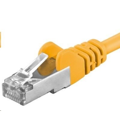 PREMIUMCORD Patch kabel CAT6a S-FTP, RJ45-RJ45, AWG 26/7 5m žlutá