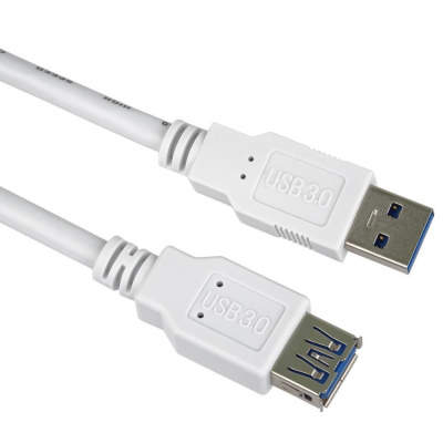 PremiumCord Prodlužovací kabel USB 3.0 Super-speed 5Gbps A-A, MF, 9pin, 1m, bílá