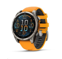 Garmin fenix® 8 – 47 mm, AMOLED, Sapphire, Titanium s Orange/Graphite silikonovým řemínkem, EU