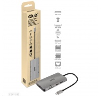 Club3D Dokovací stanice 8v1 USB 3.2 typ C (2xHDMI, 2xUSB-A, RJ45, SD/ Micro SD USB Type-C, 100W PD