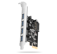 AXAGON PCEU-430RS, PCIe řadič, 4x USB 5Gbps port, SATA napájení, Renesas PD720201, SP