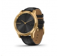 Garmin monitorovací náramek a hodinky vivomove3 Luxe, 24K Gold/BlackLeather Band