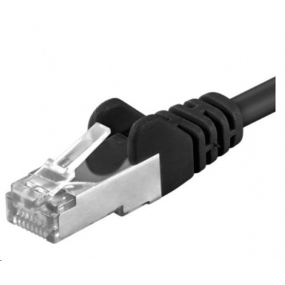 PREMIUMCORD Patch kabel CAT6a S-FTP, RJ45-RJ45, AWG 26/7 0,5m černá