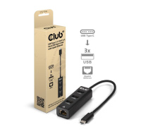 Club3D hub USB-C 3.2 na 3xUSB-A 3.2 + RJ45 1Gbps