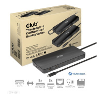 Club3D Dokovací stanice Thunderbolt 4 certifikovaný 11v1, 3xUSB-C, 3xUSB-A, PD