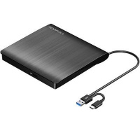 C-TECH externí DVD vypalovačka DVD-USB-AC, USB 2.0, USB A/Type C