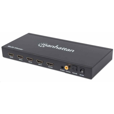 Manhattan HDMI přepínač, 1080p 4-Port HDMI Multiviewer Switch, černá