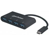 MANHATTAN USB 3.1 Gen 1 Type-C Hub, 4 Type-A Ports, Bus Power