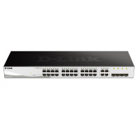 D-Link DGS-1210-24 28-port Gigabit Smart Switch, 24x GbE, 4x RJ45/SFP, fanless