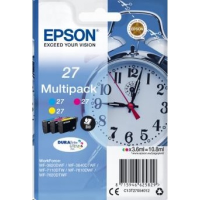 EPSON ink Multipack 3-colour "Budík" 27 DURABrite Ultra Ink